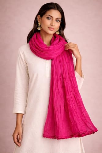 Image of Cotton Plain Solid Color Dupatta Soft Lightweight Dupatta for Women