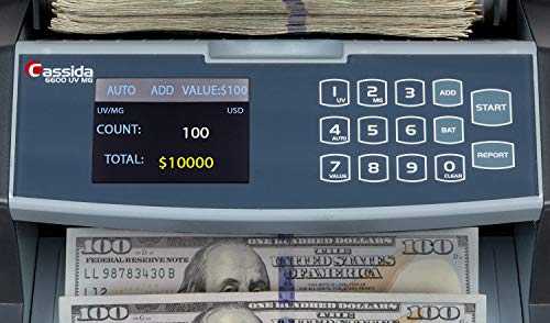 Cassida 6600 Business Grade Money Counting Machine With Ultraviolet/Magnetic (Uv/Mg) Counterfeit Detection, Lcd Display & C200 Coin Sorter, Counter And Roller #TOP3