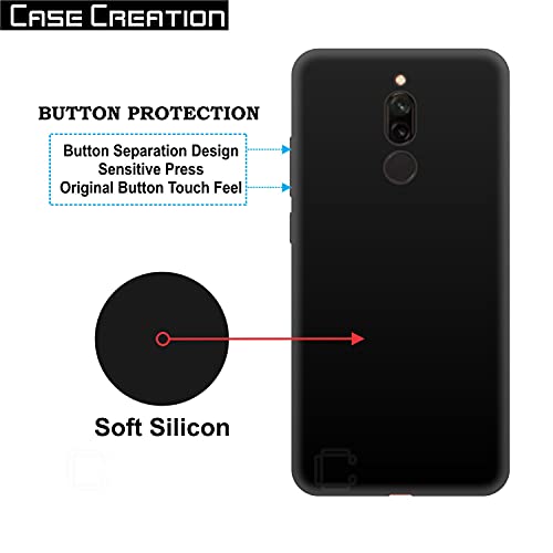 Image of Case Creation for Redmi 8 2020 Back case, Xiaomi Redmi 8 Slim Flexible Smart Look case with 360 Camera All Angle Protection (Pure Black)