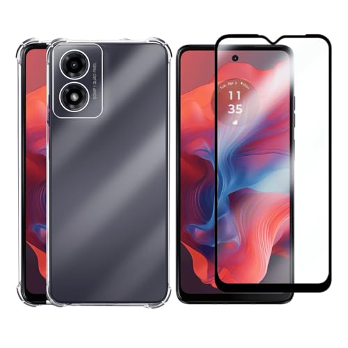 Kit Capinha Capa Antiqueda para Moto G04s + Película de Vidro 3D