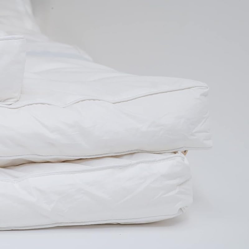 Sleep and Beyond myWoolly Latex Topper, 100% Natural Wool and Latex Filled Mattress Topper,3 in Thick, Queen 60x80, Ivory