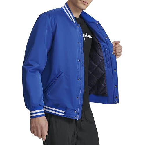Image of Champion Men's Logo Striped-trim Varsity Jacket