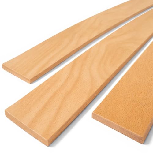 SCM Créations Lot de 3 Lattes 70 cm 700mm Largeur 53mm épaisseur 8mm Bois hêtre Durable | Sommier lit canapé clic clac bz | 7 Plis Rechange Renfort résistant...