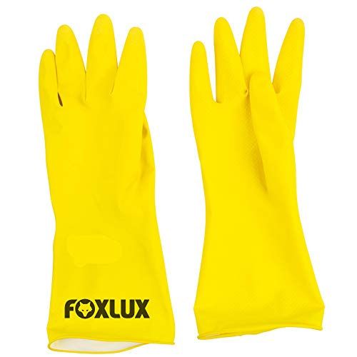 Luva Multiuso Foxlux – Látex – Antiderrapante – Tamanho P – CA 40.342 – Utilização Doméstica e Manut