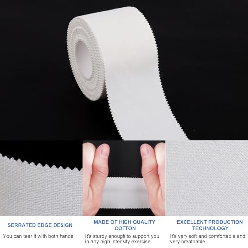 Image of CHMI Athletic Tape,White Sports Tape (20 Pack), 200 Yards Rolls Very Strong Easy Tear NO Sticky Residue Best Tape for Gymnastics Climbing Bat Injuries Medical (1.5 Inch X 200 Yards).