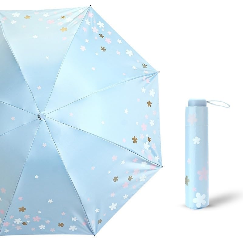 RENEESME Umbrellas for Rain Outdoor Umbrella Folding Parasol Rain Or Shine Travel Umbrella Strong Umbrella for Wind and Rain(Color:C)