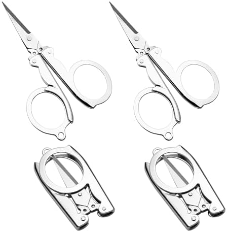 Amazon.com: PDCTACST Small Folding Scissors, 4 PCS Mini Stainless Steel ...