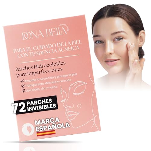 Parches para granos Invisibles con ácido salicílico-Tratamiento acné mujer|DONABELLA®|72 unidades con, ÁRBOL DE TÉ y CENTELLA ASIÁTICA | Cicatrización Rápida día y noche |Pack ahorro