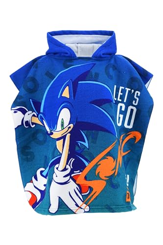 Sonic The Hedgehog Badehose für Jungen Kinder Schwimmhose Badekleidung Badeshorts Badeanzug Schnelltrocknend Atmungsaktiv Poncho Gr. 98-128 (DE/NL/SE/PL, Alter, 3 Jahre, 6 Jahre, Regular, blau-poncho)