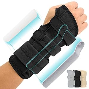 Vive Carpal Tunnel Wrist Brace (Left or Right) – Arm Compression Hand Support Splint – for Men, Women, Kids, Bowling, Tendonitis, Arthritis, Athletic Pain, Sports, Golf – Universal Adjustable Fit