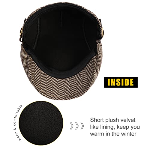 Sumolux Mens Newsboy Cap Winter Beret Hat Cabbie Flat Cap