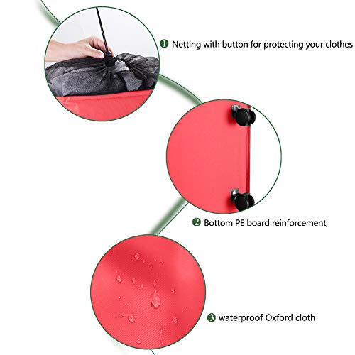 Slim Rolling Laundry Basket With Wheel, Ihomagic Rectangle Storage Hamper - Thin Laundry Basket Corner Fittable Laundry Bin Flexible Handle Laundry Sorter For Dormitory, Hotel, 39X18.5X58Cm 41L,Red #TOP7