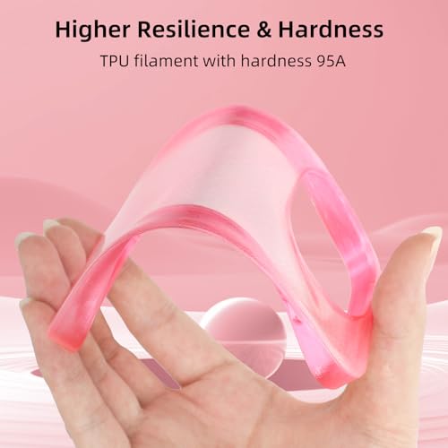 Image of 3DHojor TPU Filament 1.75mm TUP95A 3D Printer Filament Flexible Soft 3D Filament 1KG (2.2lbs) fit Most FDM 3D Printers Dimensional Accuracy + /- 0.03 mm-Transparent Pink