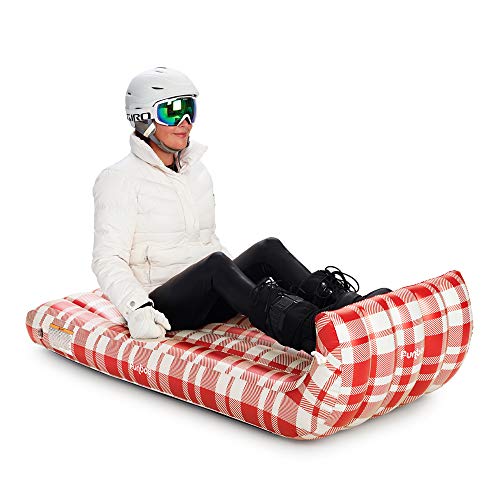 FUNBOY Giant Inflatable Luxury Retro Plaid Toboggan, Winter Snow Sled, Perfect for Holiday Adventures - Thumbnail 4