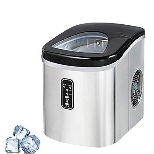 Máquina portátil fabricadora de hielo para mostrador, cubos de hielo listos en 6 minutos, produce 33 libras de hielo en 24 horas, ideal para fiestas y bebidas mezcladas, fabricadora eléctrica de hielo de 2,2 L con cuchara y canasta para hielo