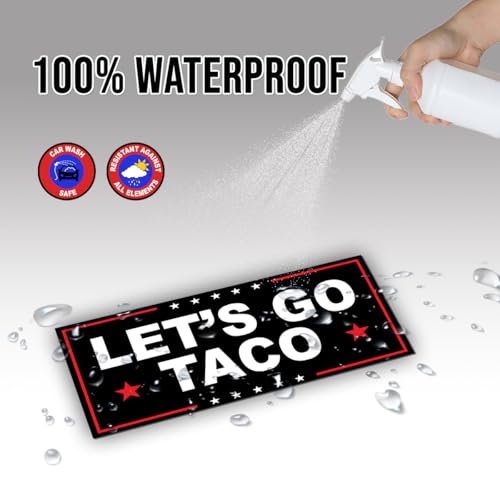 Image of Magnet Sticker Subtle Let's Go Taco Magnetic Anti Funny Leftist Feminist Social Justice Human Rights Black Magnet for Bumper, Refrigerator, Cruise Door, Car, Truck 7.5x3.75in