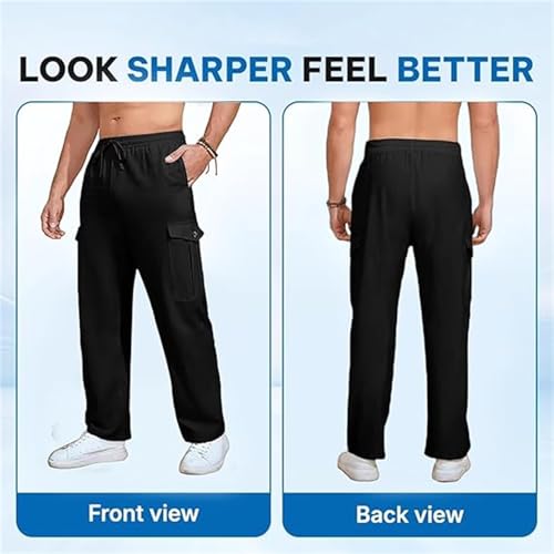 Risacharm Pants for Men, ComforFlex - Men's Multi-Pocket Stretch Comfort Outdoor Casual Pants, Quick Dry Cargo Pants4