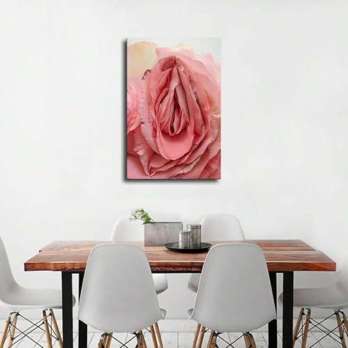 Affiche vintage fleur de rose XINBAO toile décorative avec cadre 21x30 cm - 2