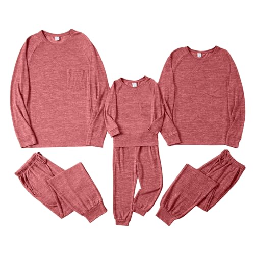 IFFEI Family Matching Pajamas Sets 2 Piece Lounge Set Long Sleeve Soft Loungewear Sleepwear Joggers with Pockets2