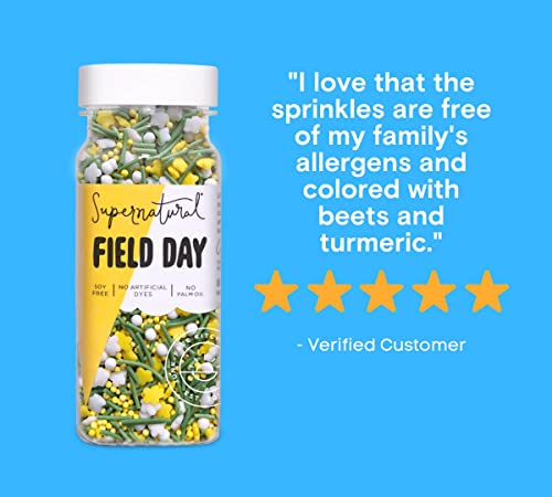 Image of Field Day Natural Confetti Sprinkles by Supernatural, Flower Shapes, No Artificial Dyes, Soy Free, Gluten Free, Vegan, 3oz