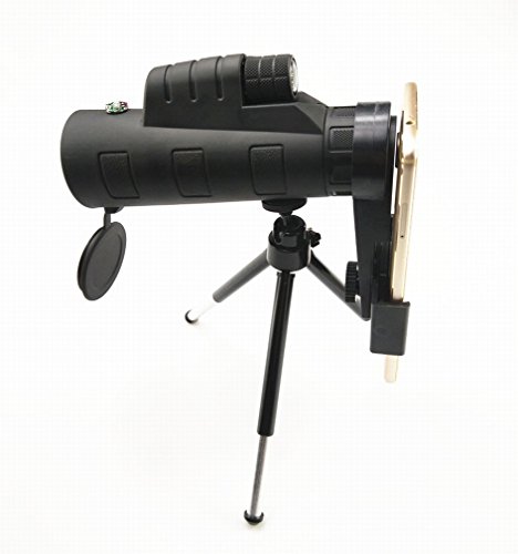 Télescope monoculaire haute puissance portable noir avec adaptateur photo