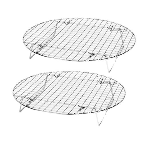 kowiofame 2 Pack Cooking Racks 10.5 inch Grids Steamer Baking Round Cooling Racks with Folding Feet Dehydrator Trays Stackable Barbecue Carbon Grates for Air Fryer kowiofame 2 Pack Cooking Racks 10.5 inch Grids Steamer Baking Round Cooling Racks with Folding Feet Dehydrator Trays Stackable Barbecue Carbon Grates for Air Fryer