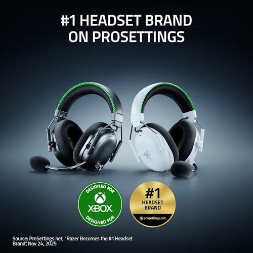 Image of Razer BlackShark V3 Pro Wireless ANC Gaming Headset for Xbox: Full Band Mic - 50mm Drivers - 2.4 GHz, Bluetooth, USB, 3.5mm - Works with PC, Mac, PS5, Nintendo Switch - Long Battery Life - Black