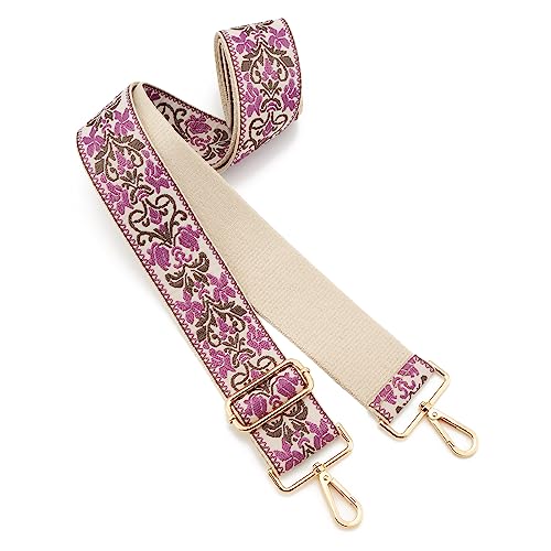 Image of Wide Shoulder Strap Adjustable Replacement Belt Guitar Style Crossbody Bag Handbag Strap Multicolor Canvas Straps(Wide:2in)(Color55)