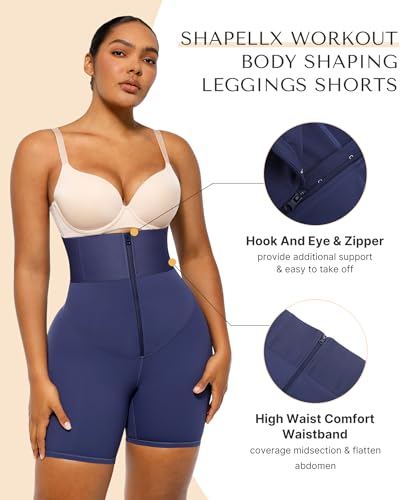 Image of SHAPELLX Women High Waist Leggings Tummy Control ElasticFuse Waistband Shaping Leggings Waist Trainer Yoga Pants