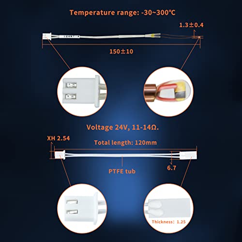 Upgrade Ender3 Keramik Heizkern CHC Hotend 24V Kupfer Heizblock Titan Heatbreak Verbesserte Düse Kompatibel mit Voron 2.4 Ender 3 V2 Pro CR10 Ender 5 Pro/Plus Ender 6 3D Drucker