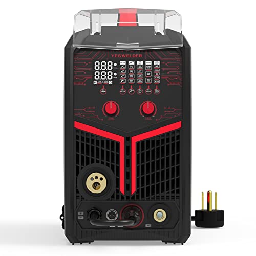 Yeswelder 200Amp Aluminum Mig Welder With Pulse Ywm-211P, 110/220V Dual Voltages Mig/Stick/Lift Tig Multi Proces Mig Welding Machine,Spool Gun Compatible #TOP2