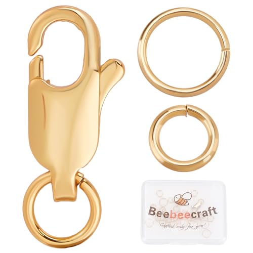 Beebeecraft 6Pcs 18K Gold Plated Jewelry Lobster Clasp