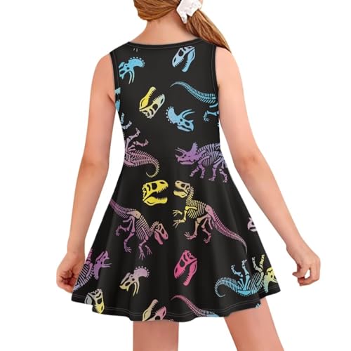Little Big Girls Dress Cute Animal Graphic Sleeveless Crew Neck Summer Casual Midi Dresses2