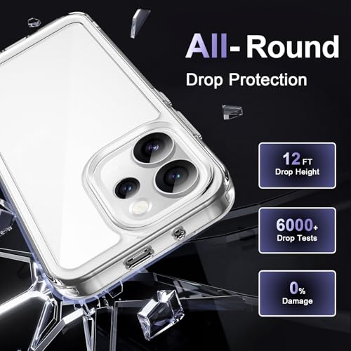 Image of Case for Oppo Reno 15 Pro 5G, Military Grade Drop Protection Phone Case, Yellowing Resistant, Anti-Scratch Hard PC Back, Shockproof Hard Ultra-Thin Protective Cover, Clear