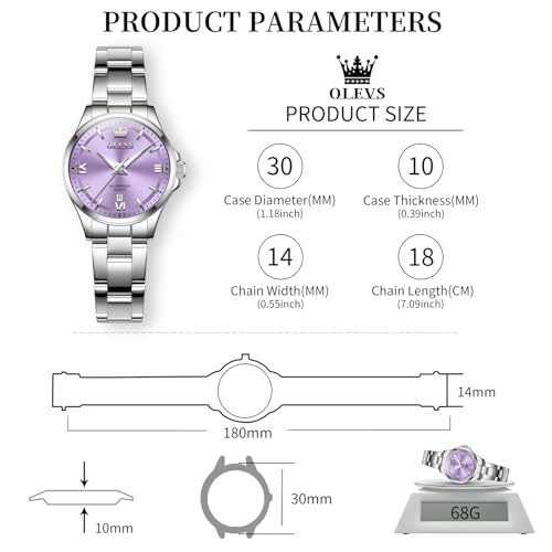OLEVS Watch Women Luxury Dainty Diamond Watches for Women Fashion Simple Easy Read Ladies Watch with Day Date Silver/Rose Gold Metal Stainless Steel Waterproof Analog Quartz Women's Wrist Watches4