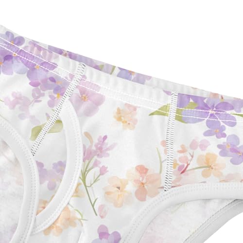 KLL Lilac and Pink Flowers Toddler Boy Comfort Briefs Underwear Breathable Children Undies4