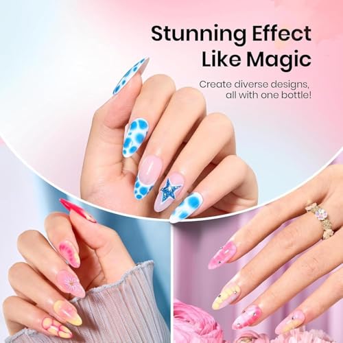Image of BOLT BEE Blooming Gel Polish 15ml | Clear UV /LED Blossom Nail Gel for Marble, Watercolor & Floral Effects | Soak-Off Nail Art Gel for DIY Designs | Ideal Gift for Women