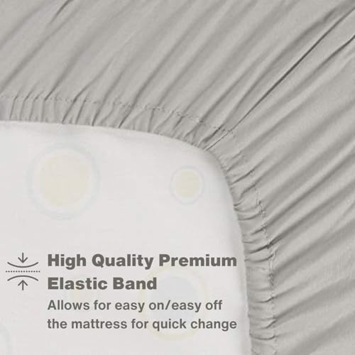 Image of Everyday Kids Fitted Crib Sheet, 100% Soft Breathable Microfiber Baby Sheet, Fits Standard Size Crib Mattress 28in x 52in, Gray Nursery Sheet