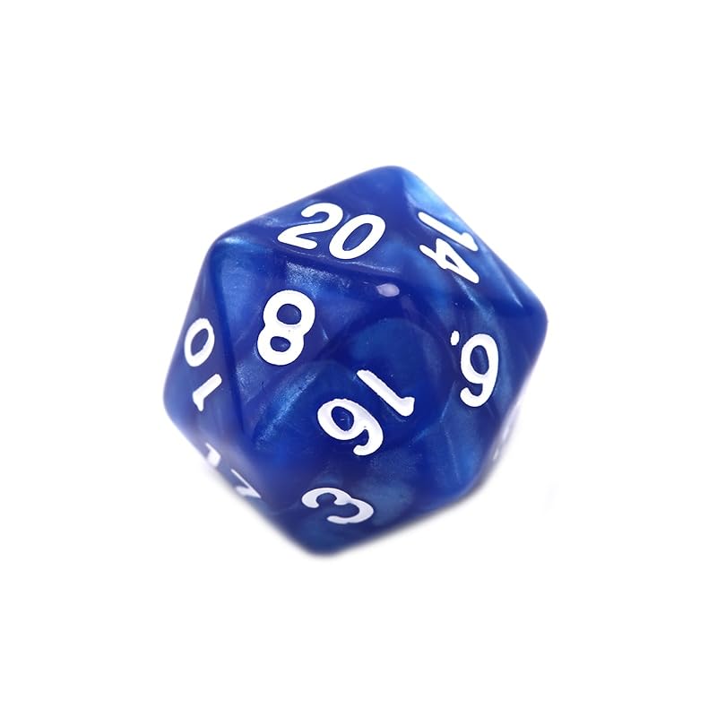 HXSCOO 10PC 20 Sided Dice Durable Pearlized D20 Dice Acrylic for Board Game (Color : WL)
