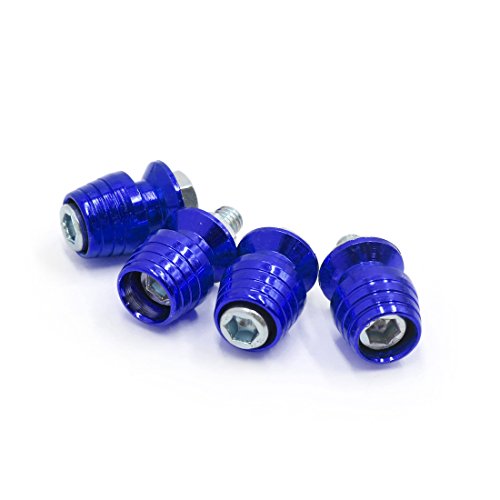 sourcing map 4Stück Universal Metall Umwandlung Kennzeichen Schraube Bolzen für Motorrad Blau DE