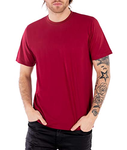 IMAKO Aleksander Tshirt Herren Kurzarm Casual t Shirts männer Rundhals Farbe Weinrot, Größe XL Cover