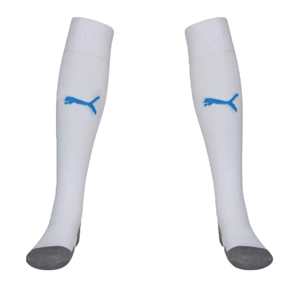 PUMA Men's Team Liga Core Football Socks, Puma White-Electric Blue Lemonade, 5 UK