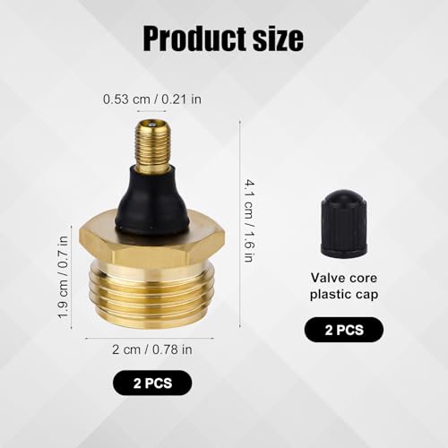 Image of 2pcs RV Brass Blow Out Plug for RV & Camper Winterization, Quick-Connect for Schrader Valve RV Water Line Air Blowout Fitting, Winterize Blow Out Adapter for Motorhome & Travel Trailer Antifreeze