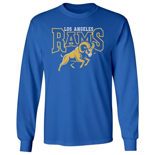 Vintage Ram Game Day Sports Fans Tribute Long Sleeve T-Shirt (Royal, Large)