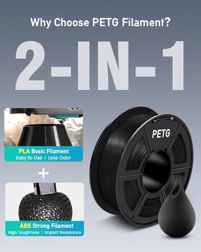Image of SUNLU Large Spool 3KG PETG Filament, 3D Printer Filament PETG 1.75mm, Less Stringing Good Layer Adhesion High Toughness, Big Roll Filament, 3kg Spool(6.6 lbs), White