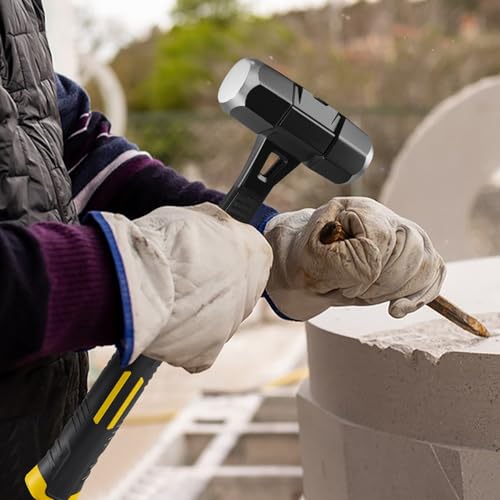 Image of Sledge Hammer - Heavy Duty Drilling Hammer with Forge d Steel Head & Fiberglass Handle, Perfect for Demolition, Construction, and Blacksmithing (3lb Forged Forged One Piece Sledge Hammer)