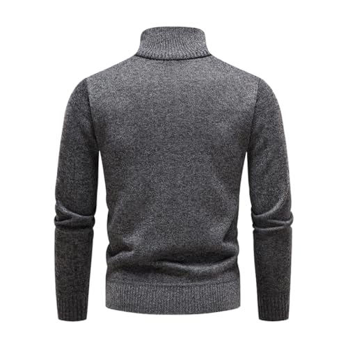 Men's Patchwork Half Zipper Pocket Decor Sweater Casual Chic Regular Fit Long Sleeve High Neck Jumper Knitwear Tops3