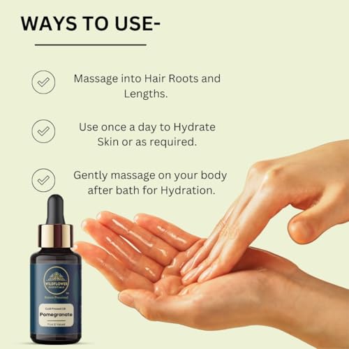 Image of Pomegranate Oil Cold Pressed for Face Skin Hair & Body Hydration Pure & Natural (30ml)