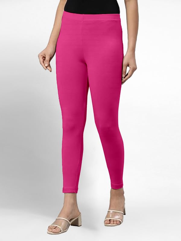 Image of TRENDMALLS Women's Super Combed Cotton Elastane Stretch Ankle Length Leggings with Ultrasoft Waistband