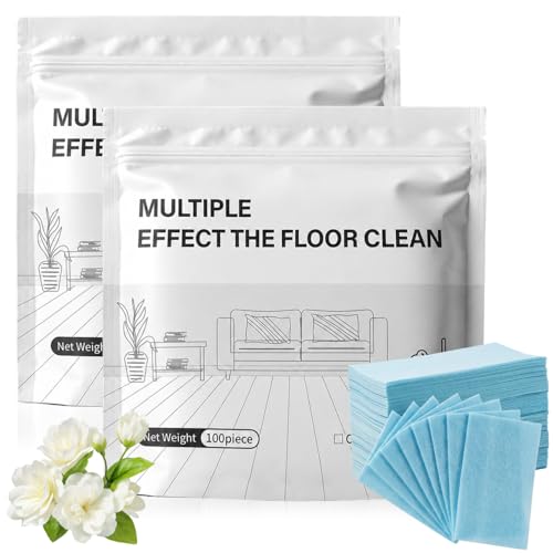 2Pcs Multi Purpose Floor Cleaning Sheet Quick Shine Floor Cleaner Multiple Effect The Floors Clean Multiple Cleaning Effects Suitable for Hardwood Concentrated Detergenttile Composite Flooring100